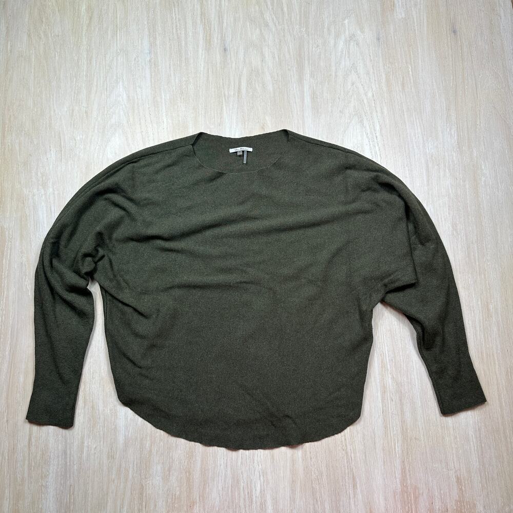 Vila Milano Olive Green Oversized Dolman Batwing Lightweight Knit Sweater LG